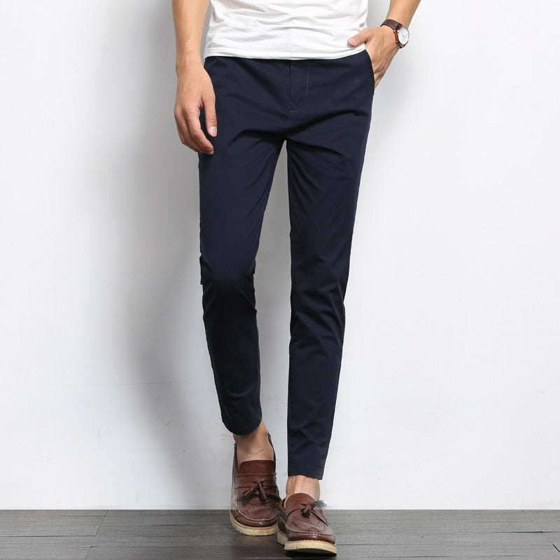 Pantalon Casual Droit Élastiqué Cheville Homme