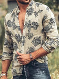 Chemise Florale Slim Fit Col Revers