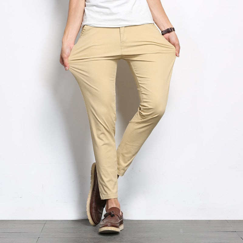 Pantalon Casual Droit Élastiqué Cheville Homme
