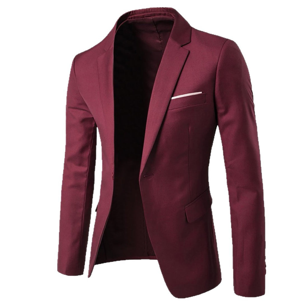 Blazer Slim Fit Col Cranté Monobouton