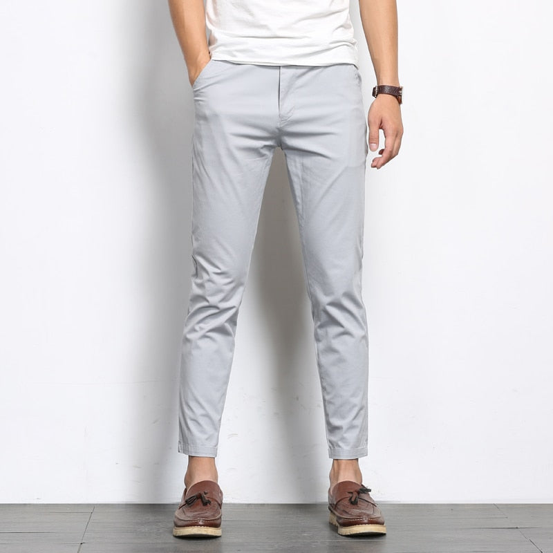 Pantalon Casual Droit Élastiqué Cheville Homme