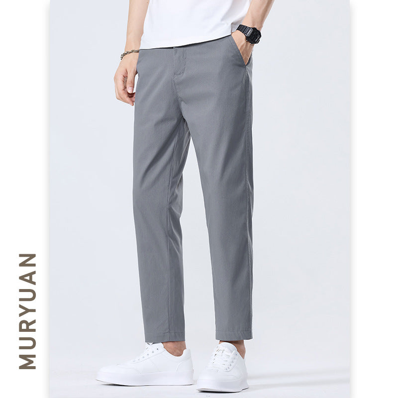 Pantalon 9/10 Slim Fit Jambe Droite Taille Mi-Haute