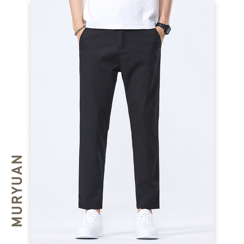 Pantalon 9/10 Slim Fit Jambe Droite Taille Mi-Haute