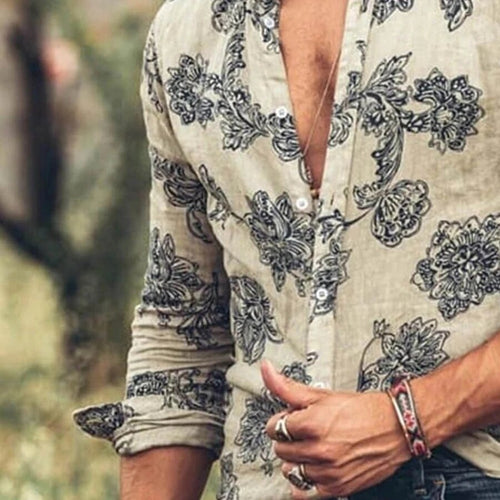 Chemise Florale Slim Fit Col Revers