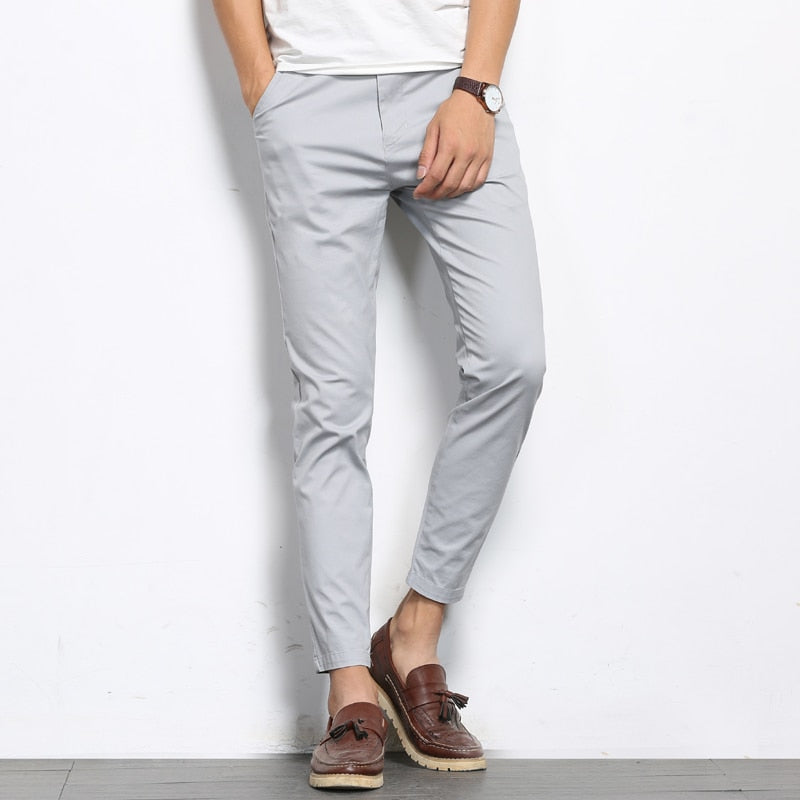Pantalon Casual Droit Élastiqué Cheville Homme