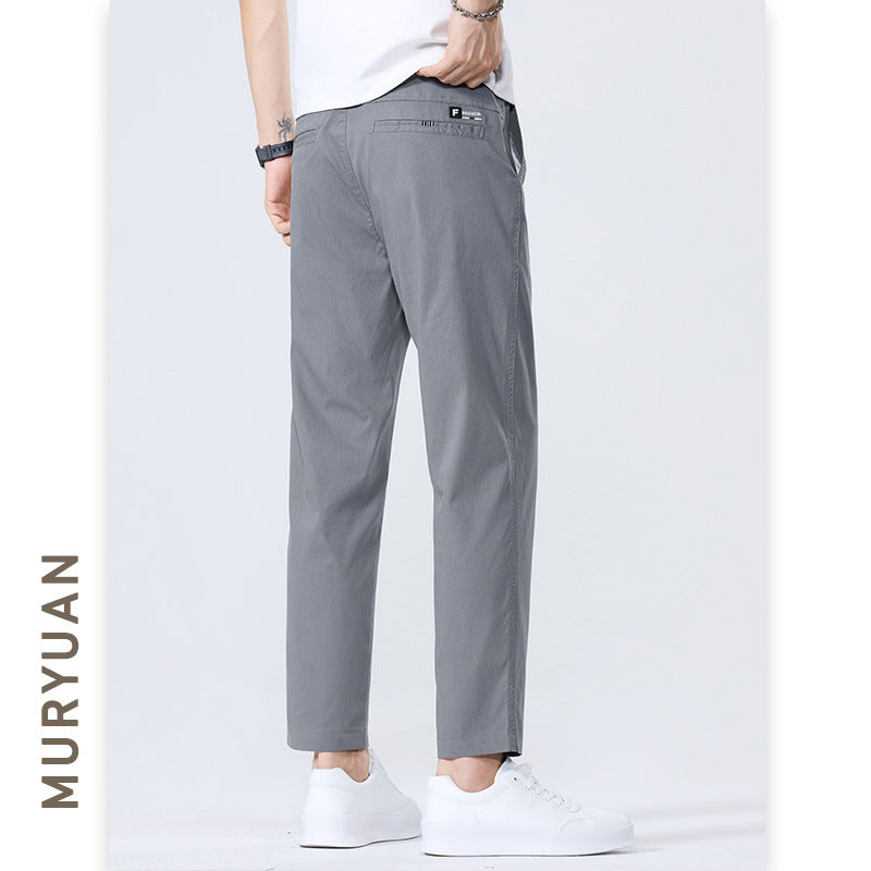 Pantalon 9/10 Slim Fit Jambe Droite Taille Mi-Haute