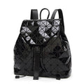 Women Backpack Luminous Geometric Plaid Sequin Female Backpacks For Teenage Girls Bagpack Drawstring Bag Holographic Backpack