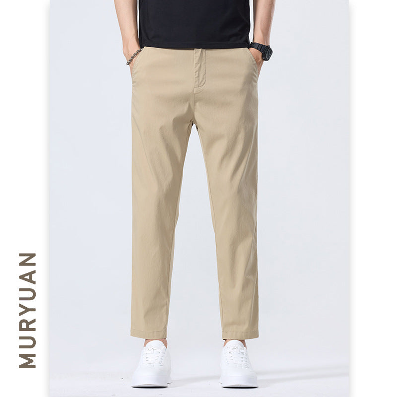 Pantalon 9/10 Slim Fit Jambe Droite Taille Mi-Haute
